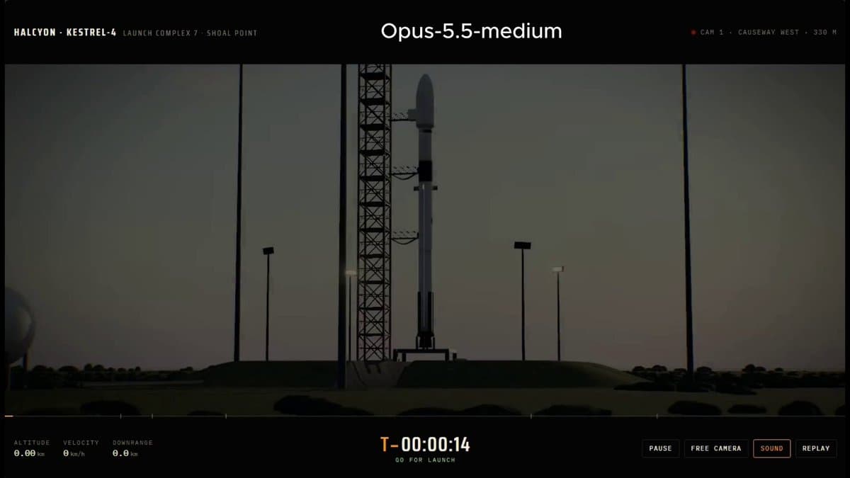 Opus 5.5 Medium 火箭模拟 提示词示例图