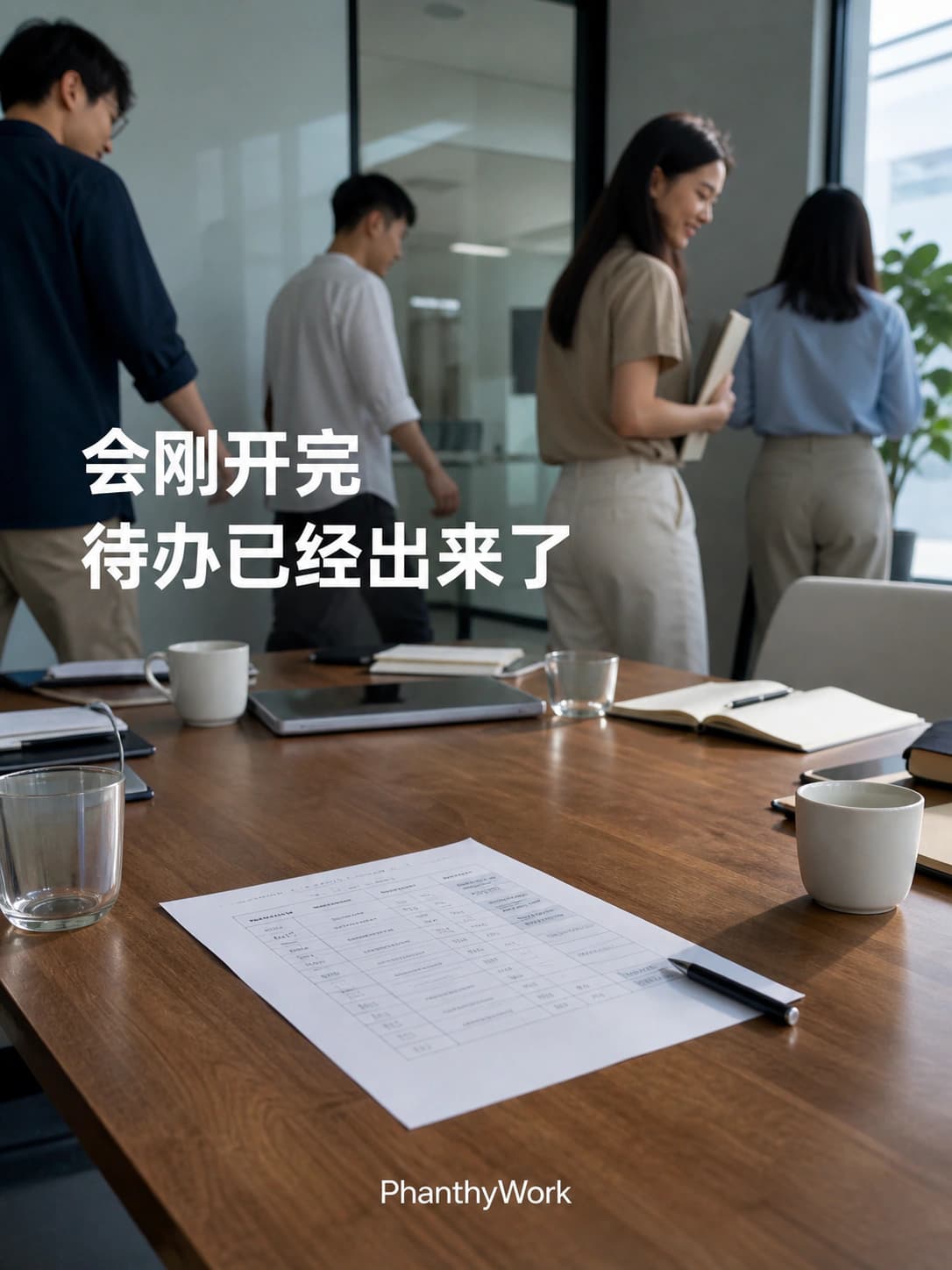 会刚开完,纪要、负责人、截止时间都出来了
