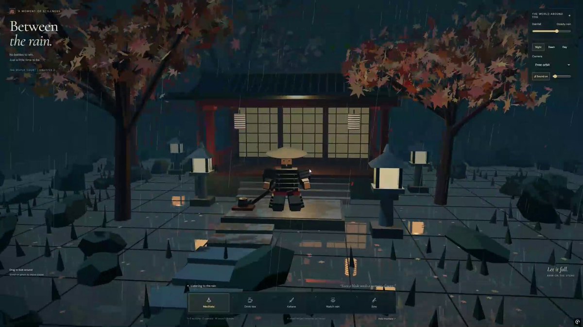 武士冥想 3D 场景 提示词示例图