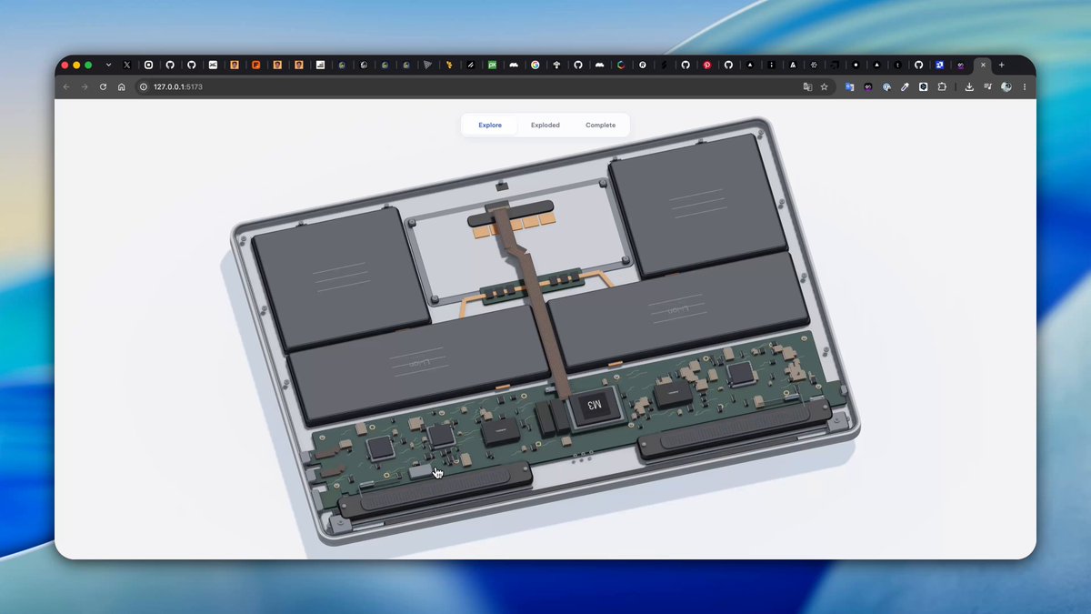 MacBook 内部组件可视化工具 提示词示例图
