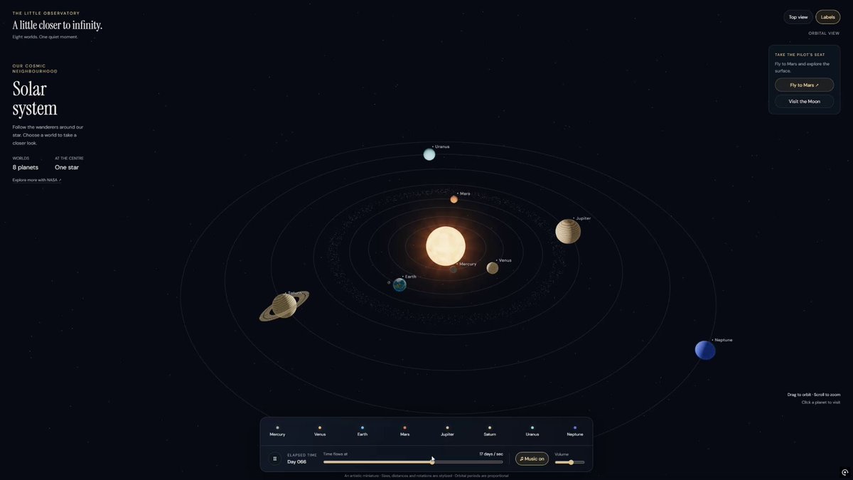 基于 Three.js 的交互式太阳系游戏 提示词示例图