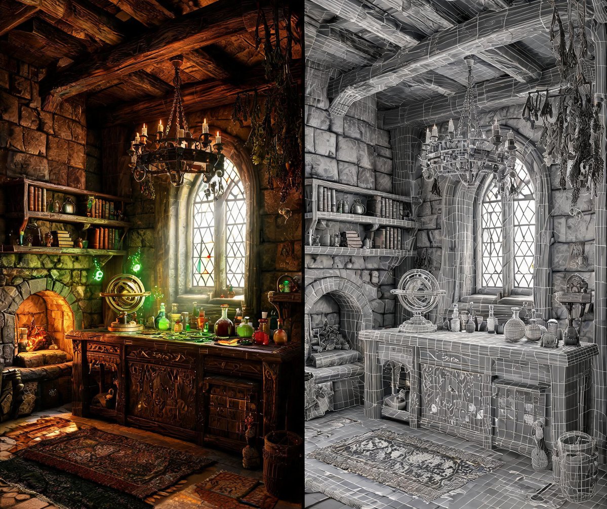 Cinematic Wizard Workshop 3D 工作流 提示词示例图
