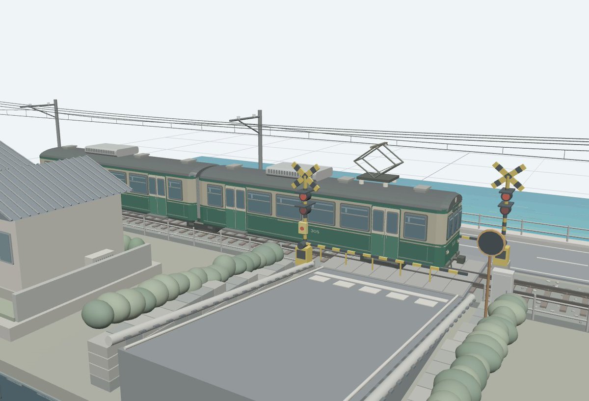 灌篮高手铁路道口 3D 模型 提示词示例图