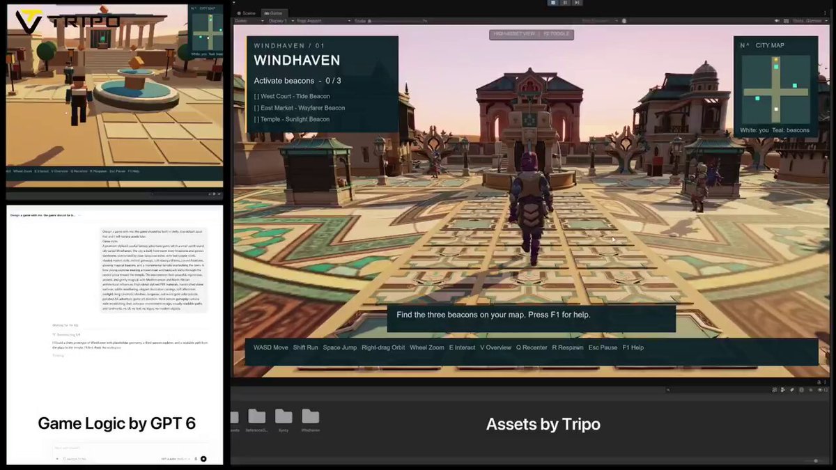 Unity 3D 奇幻探索岛屿 提示词示例图