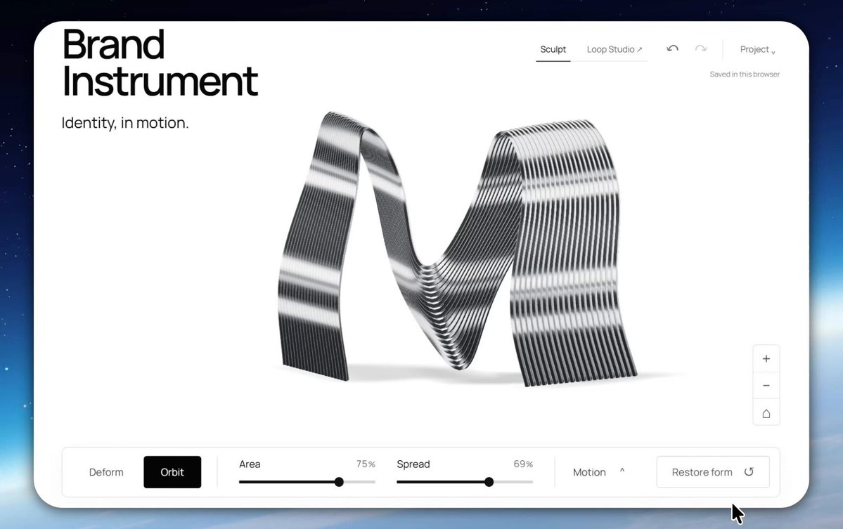交互式 3D SVG Logo 变形工具 提示词示例图
