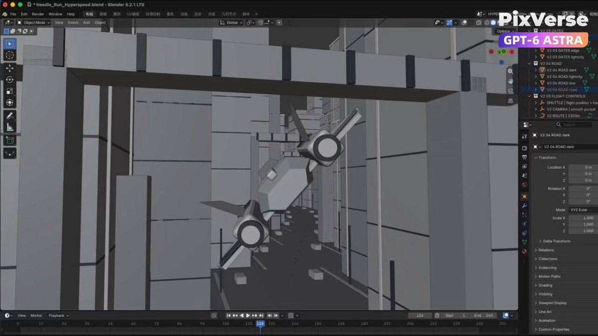 高速航天飞机追逐 3D 场景 提示词示例图