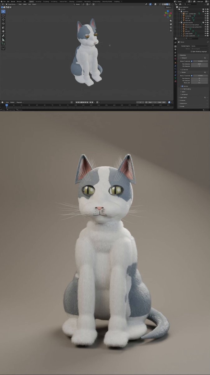 从照片创建 3D 猫咪模型 提示词示例图