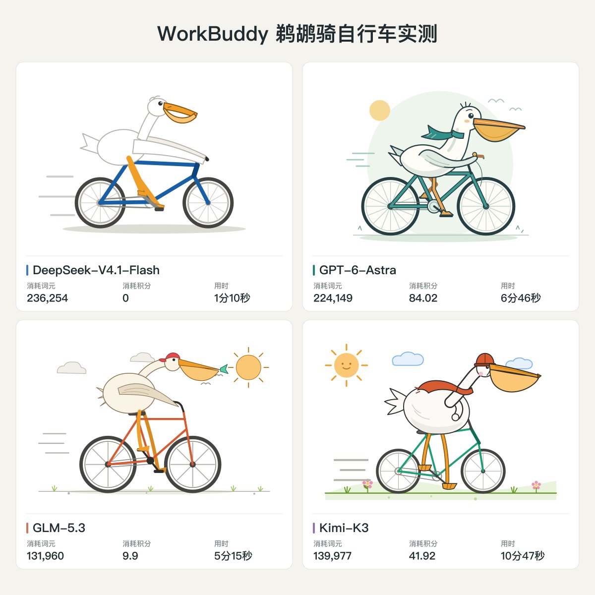 SVG 鹈鹕骑行插画 提示词示例图