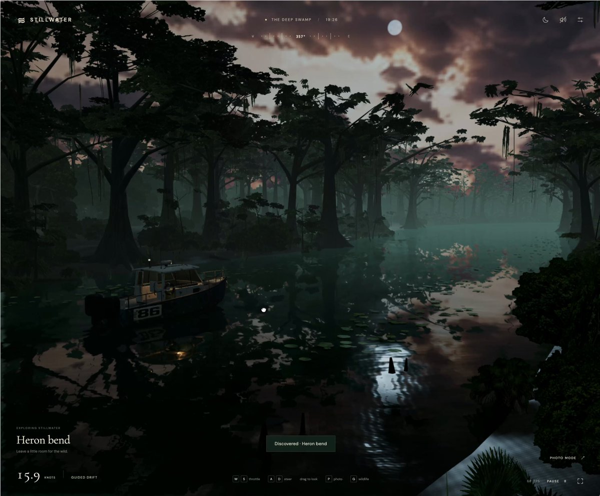 Three.js 月光沼泽场景 提示词示例图
