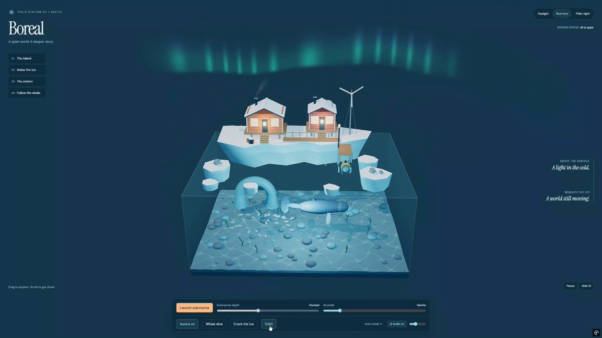 互动式北极站浏览器游戏 提示词示例图