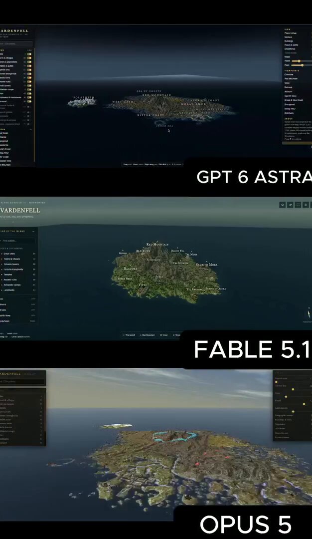 GPT-6 Astra 交互式 3D 地图提示词 提示词示例图